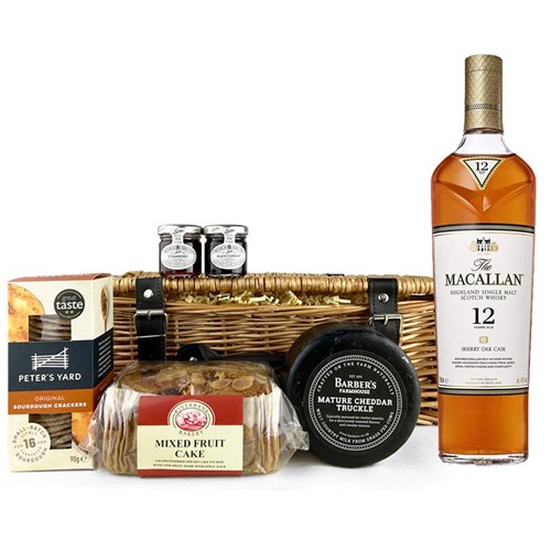 The Macallan Sherry Oak 12 Year Old Whisky 70cl Premium Gift Hamper – Luxury Food & Drink Hamper